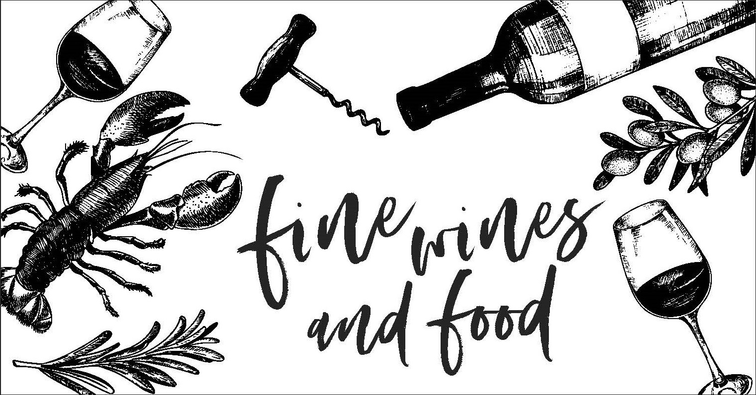 evening of fine wine logo with wine bottle