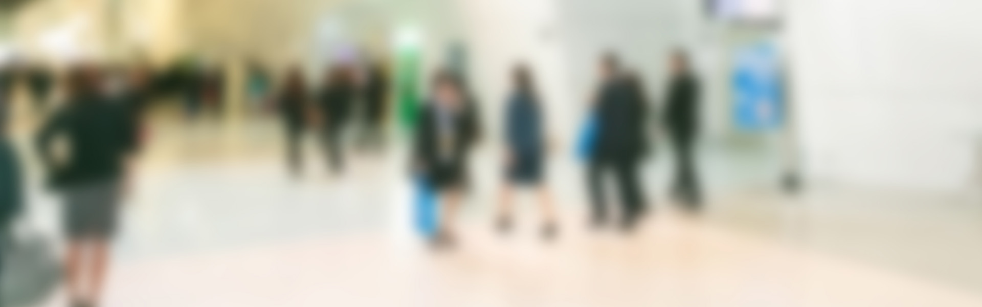 blurred people at job fair