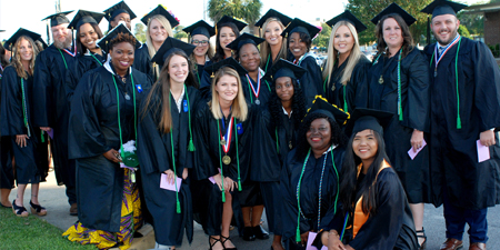 Group of Graduates in cap and gown